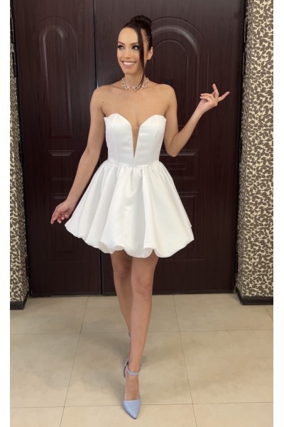 ROCHIE ALBA CUNUNIE CIVILA, ROCHIE SCURTA NUNTA, ROCHIE ALBA CORSET