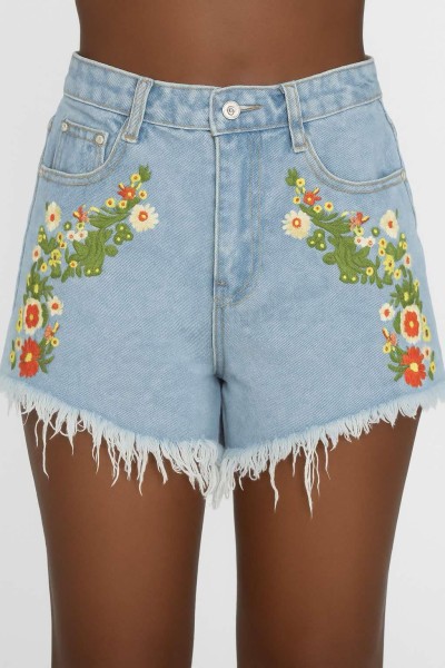 JEANSI SCURTI CU BRODERIE, pantaloni scurti brodati