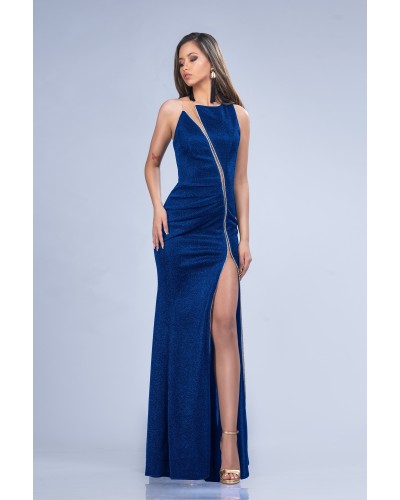 ROCHIE LUNGA DE SEARA ALBASTRA DIN MATERIAL PRETIOS TIP SIRENA