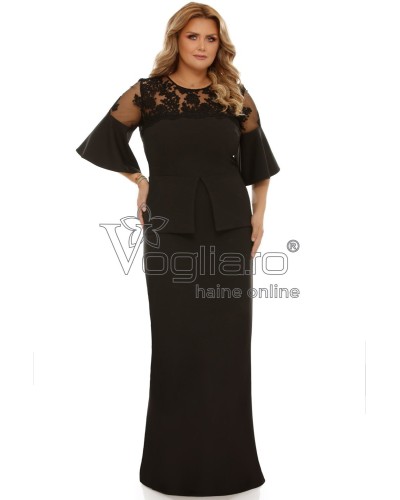 ROCHIE DE OCAZIE PLUS SIZE CU PEPLUM