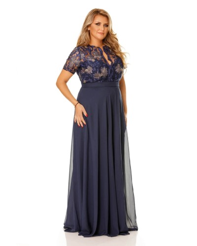 ROCHIE LUNGA DIN VOAL SI BUST DIN DANTELA MISS GREY