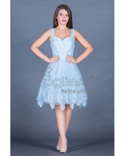 ROCHIE SCURTA BABY-DOLL ALBASTRU PASTEL