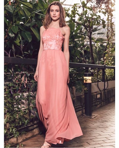 ROCHIE LUNGA CORAL CU BRODERIE