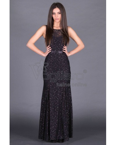 ROCHIE LUNGA NEAGRA CU FIR LAME