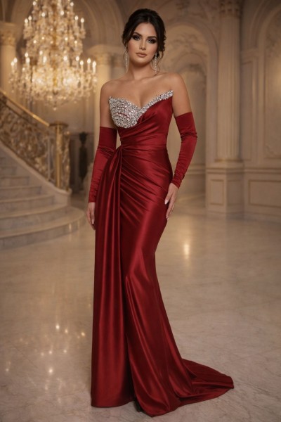 ROCHIE ROSIE ELEGANTA DIN SATIN , ROCHIE DE NASA, ROCHIE BANCHET, MAJORAT,BAL, ROCHIE ROSIE DE SEARA SATINATA