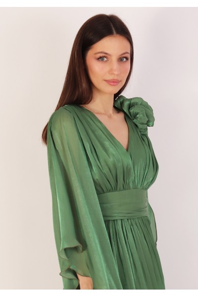 ROCHIE NUNTA ELEGANTA, ROCHIE VERDE CU MANECI, ROCHIE DE NASA, ROCHIE SOACRA MARE, ROCHIE DE SEARA