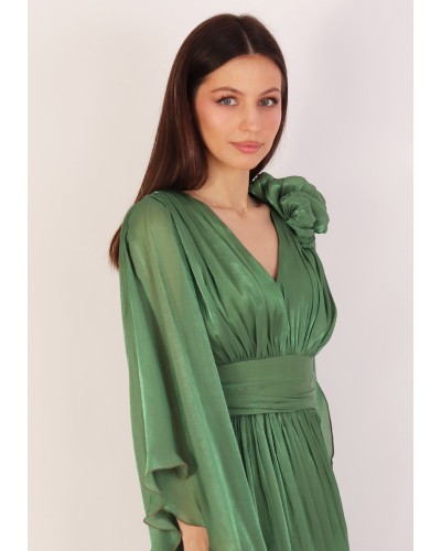ROCHIE NUNTA ELEGANTA, ROCHIE VERDE CU MANECI, ROCHIE DE NASA, ROCHIE SOACRA MARE, ROCHIE DE SEARA