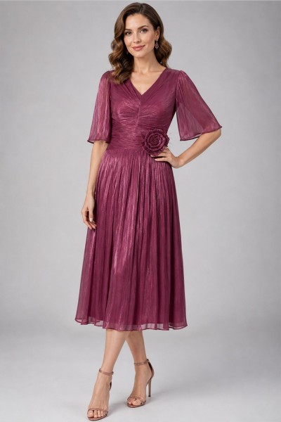 ROCHIE ELEGANTA DE OCAZIE DIN MATASE,ROCHIE BURGUNDY DE SOACRA MARIMI MARI, ROCHIE DE NASA SCURTA CU MANECI