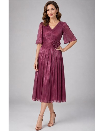 ROCHIE ELEGANTA DE OCAZIE DIN MATASE,ROCHIE BURGUNDY DE SOACRA MARIMI MARI, ROCHIE DE NASA SCURTA CU MANECI