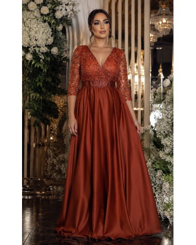 ROCHIE DE LUX MARIMI MARI, ROCHIE DE SOACRA PORTOCALIE, ROCHIE ELEGANTA LUNGA MARIMI MARI, ROCHII DE LUX