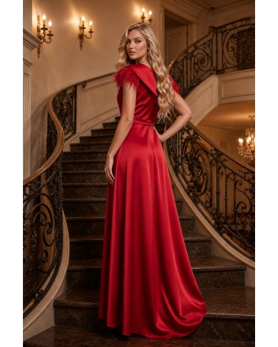 ROCHIE DE SEARA ROSIE LUNGA, ROCHIE DE NASA ELEGANTA, ROCHIE ROSIE CU PENE DE OCAZIE, ROCHII LUNGI, ROCHII NUNTA