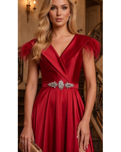 ROCHIE DE SEARA ROSIE LUNGA, ROCHIE DE NASA ELEGANTA, ROCHIE ROSIE CU PENE DE OCAZIE, ROCHII LUNGI, ROCHII NUNTA