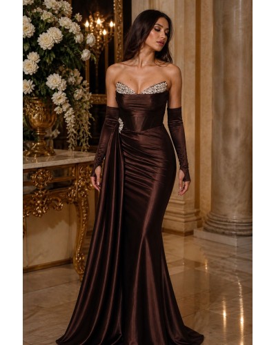 ROCHIE LUNGA DE NASA MARO, ROCHIE DE LUX BANCHET/ MAJORAT, ROCHIE DE BAL, ROCHIE LUNGA DIN SATIN MARO