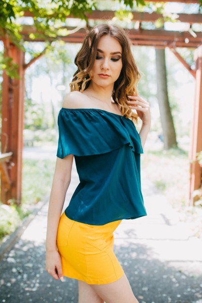 BLUZA VERDE DIN VOAL