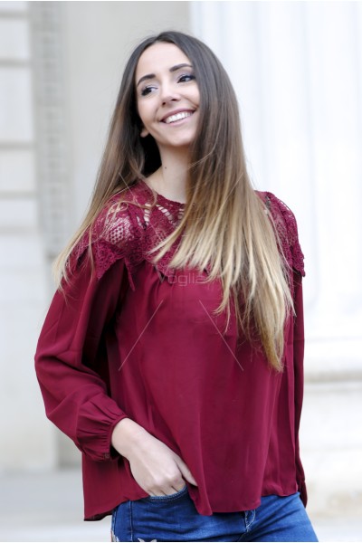 BLUZA DAMA ELEGANTA BORDO VB180