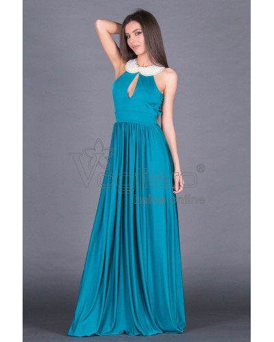 ROCHIE TURQUOISE CU PERLE ALBE MABEL