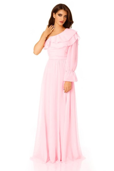rochie pentru majorat, rochie de seara, rochie eleganta, rochie roz, rochie cu maneca, rochie roz pentru majorat, rochie ocazie,