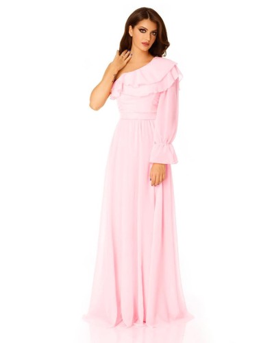 rochie pentru majorat, rochie de seara, rochie eleganta, rochie roz, rochie cu maneca, rochie roz pentru majorat, rochie ocazie,