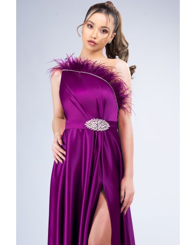 ROCHIE LUNGA DE OCAZIE ORHID CU PENE LA GAT