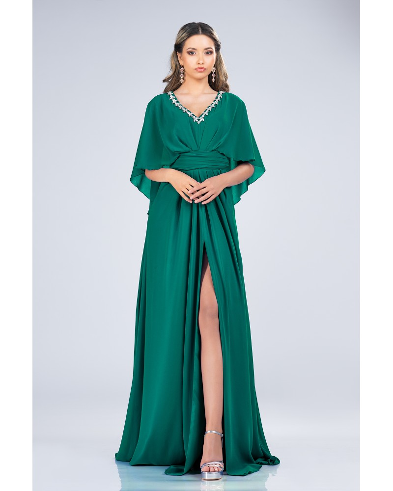 rochii elegante, rochii de seara, rochie lunga verde, rochii de soacra, rochii de nasa