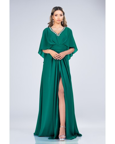rochii elegante, rochii de seara, rochie lunga verde, rochii de soacra, rochii de nasa