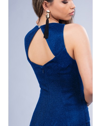 ROCHIE LUNGA DE SEARA ALBASTRA DIN MATERIAL PRETIOS TIP SIRENA