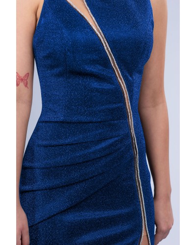 ROCHIE LUNGA DE SEARA ALBASTRA DIN MATERIAL PRETIOS TIP SIRENA